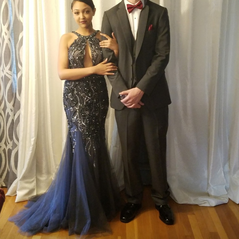 FINAL MARKDOWN! Steel grey Jovani prom dress